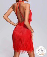 Load image into Gallery viewer, Red Tassle Mini Dress