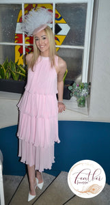 Halter Pleated Layered Dress