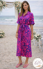 Load image into Gallery viewer, Animal Print Shirt Dress