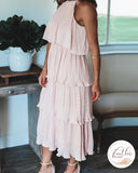 Halter Pleated Layered Dress