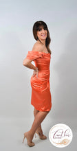 Load image into Gallery viewer, Orange Off Shoulder Corset Mini Dress