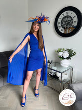 Load image into Gallery viewer, Royal Blue Cloak Sleeve Dress