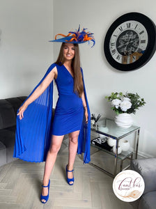 Royal Blue Cloak Sleeve Dress
