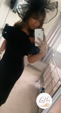 Black Ruffle Off Shoulder Dress
